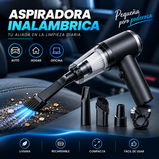 ASPIRADORA DE MANO 3 EN 1 PORTATIL Y RECARGABLE
