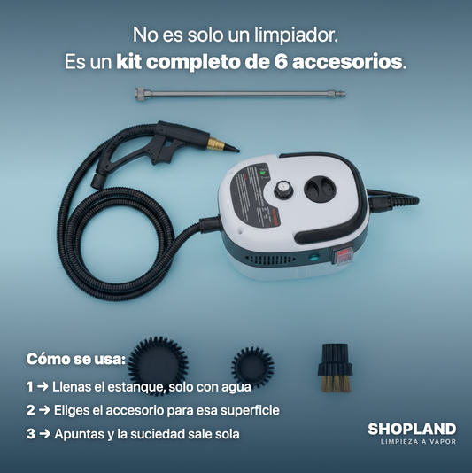 Limpiadora Portatil a Vapor de Alta Presion 2500W