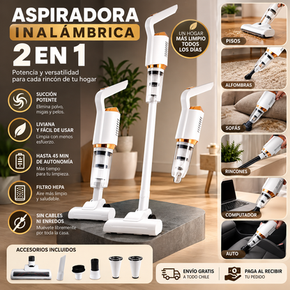 ASPIRADORA INALAMBRICA 2 EN 1